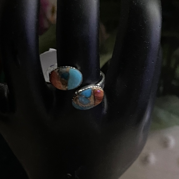 Santa Fe turquoise ring in Sterling silver - Picture 4 of 4